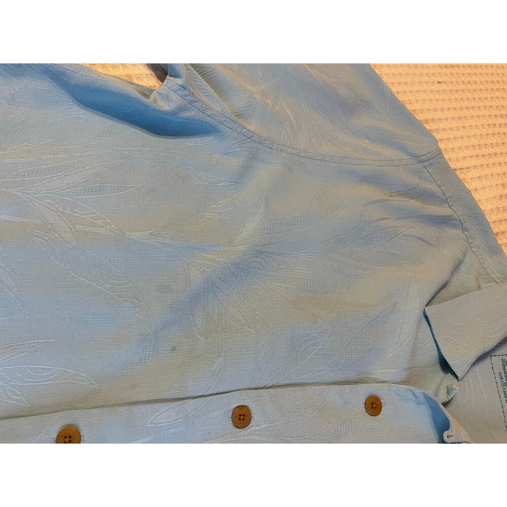 Tommy Bahamas Men's Original Fit Short Sleeve Button Up Textured 100% Silk Top M - Picture 13 of 13